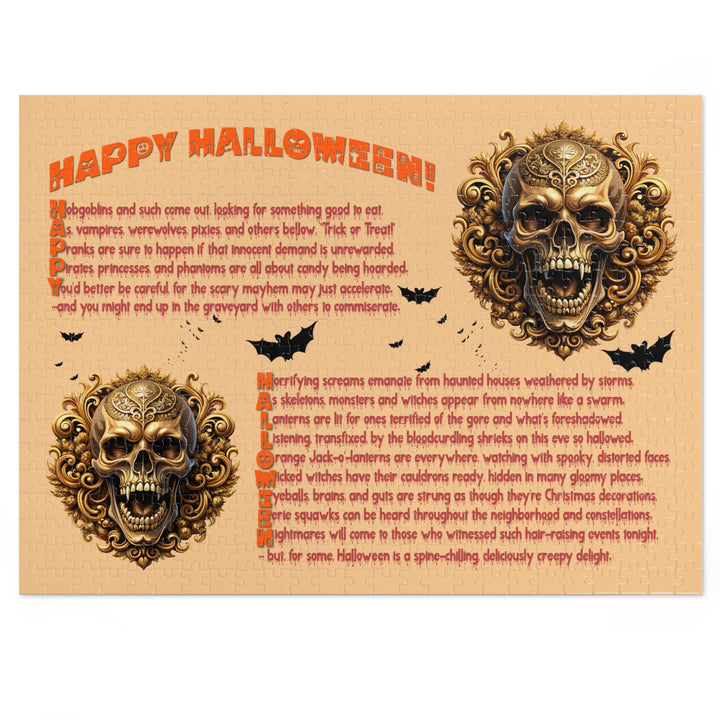 Happy Halloween Acrostic Poem Puzzle - Skull - Tin Box