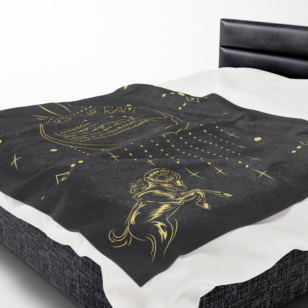 Aries Acrostic Poem Velveteen Plush Blanket