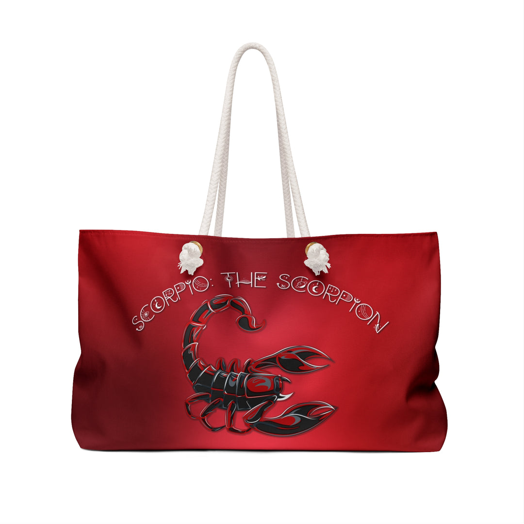 Weekender Bag with Acrostic Poem Spelling out "Scorpio"
