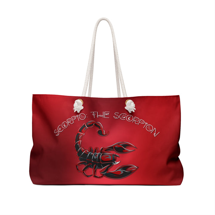 Weekender Bag with Acrostic Poem Spelling out "Scorpio"