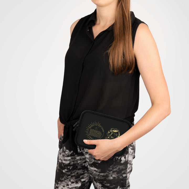 Aquarius Acrostic Poem Neoprene Laptop Sleeve - Solid Black Back