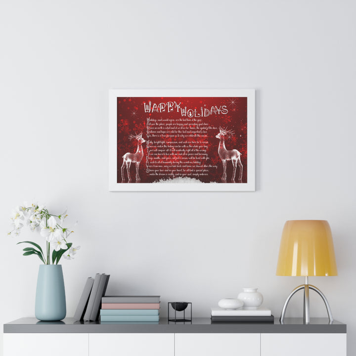 It's Just a Phrase "Happy Holidays" Framed Horizontal Acrostic Poem Poster