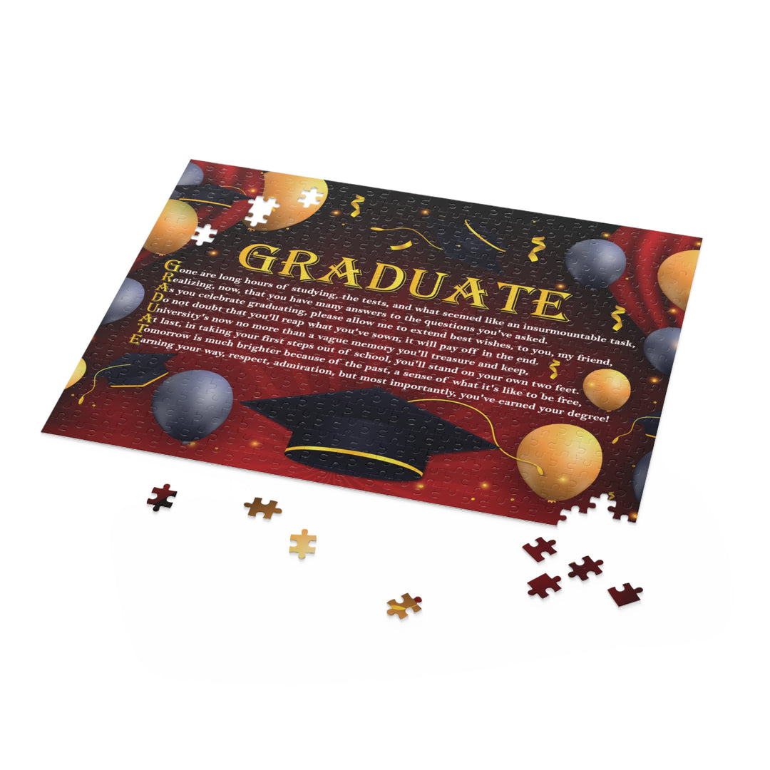 Graduate Acrostic Poem Puzzle - Graduation Cap and Balloons