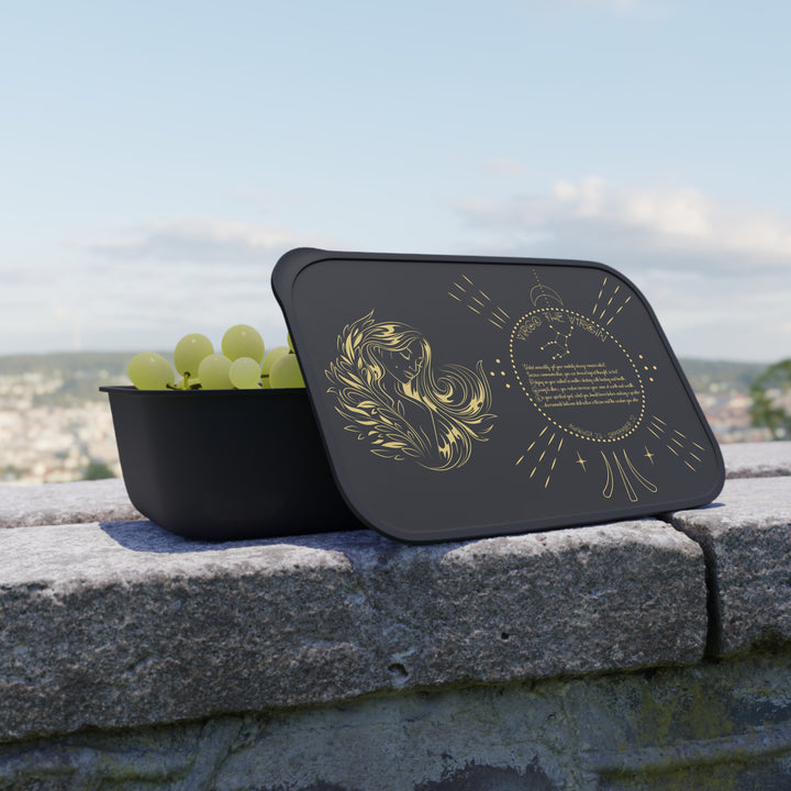 Virgo Acrostic Poem Bento Lunch Box - Black