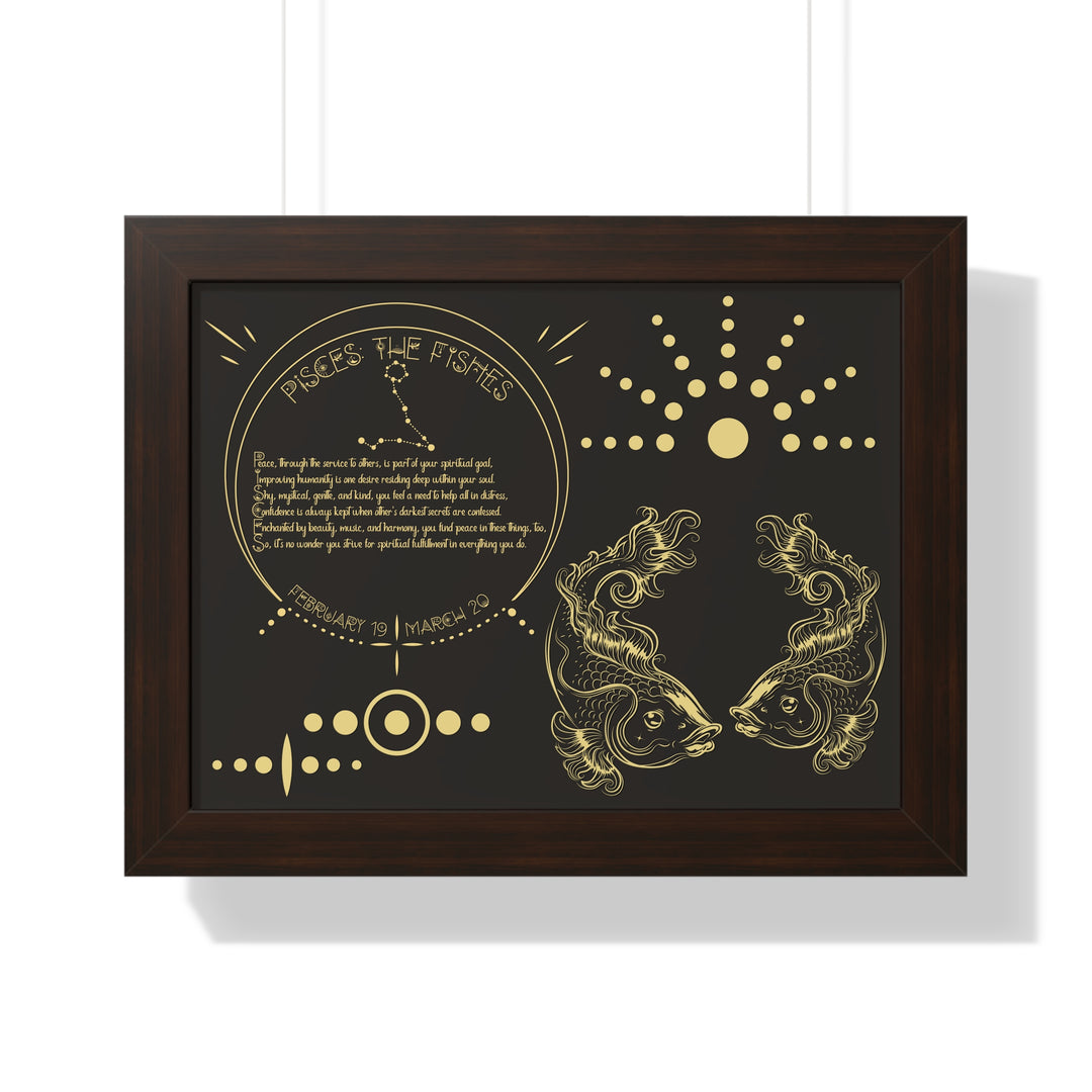 Written in the Stars Framed Acrostic Poem Print - Pisces