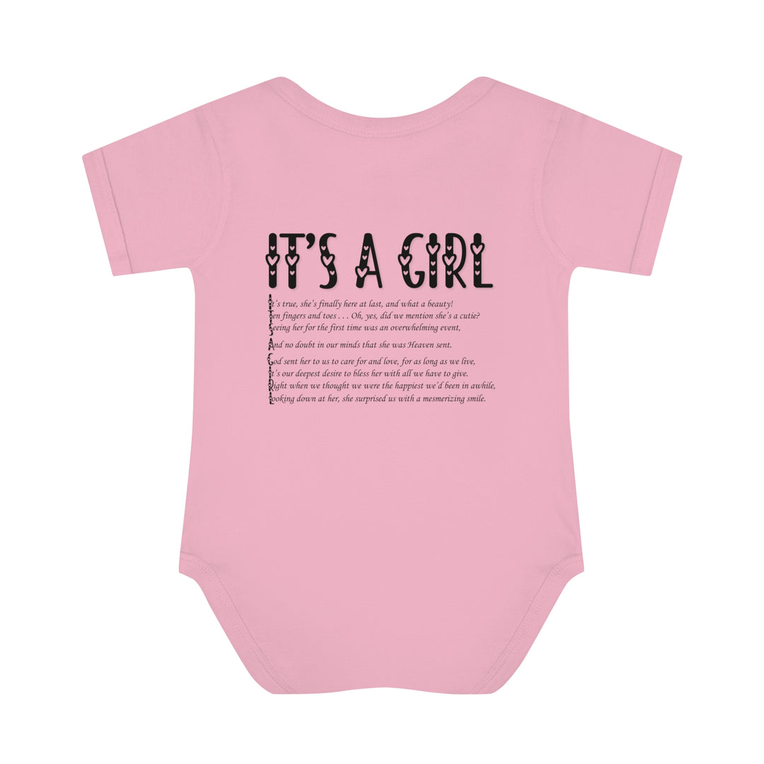 Baby Steps "It's a Girl" Acrostic Poem Bodysuit - Mommy & Baby Elephant