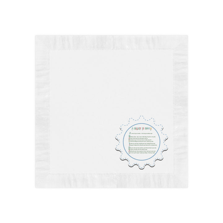 A Baby is Born Baby Shower Coined Napkins - No Personalization