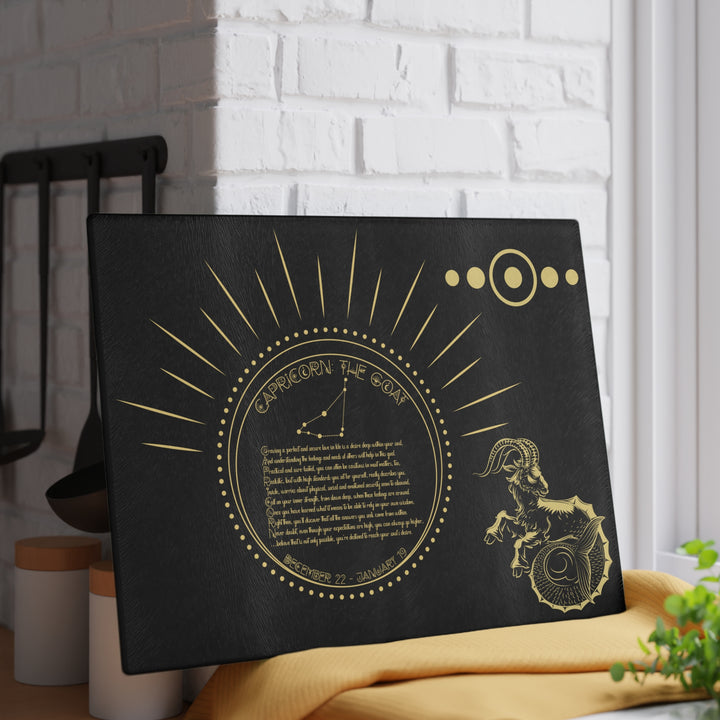 Capricorn Acrostic Poem Glass Cutting Board