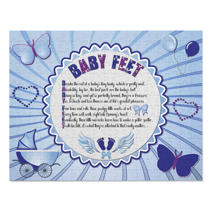 Baby Feet Acrostic Poem Jigsaw Puzzle - Blue - Tin Box
