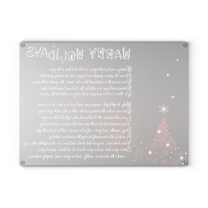 It's Just a Phrase Glass Cutting Board - "Happy Holidays" - 2