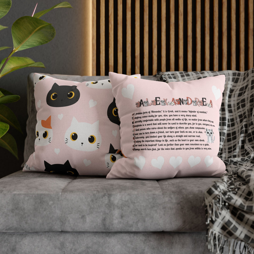 Namesakes Acrostic Poem Pillow Cover - Kitty Design