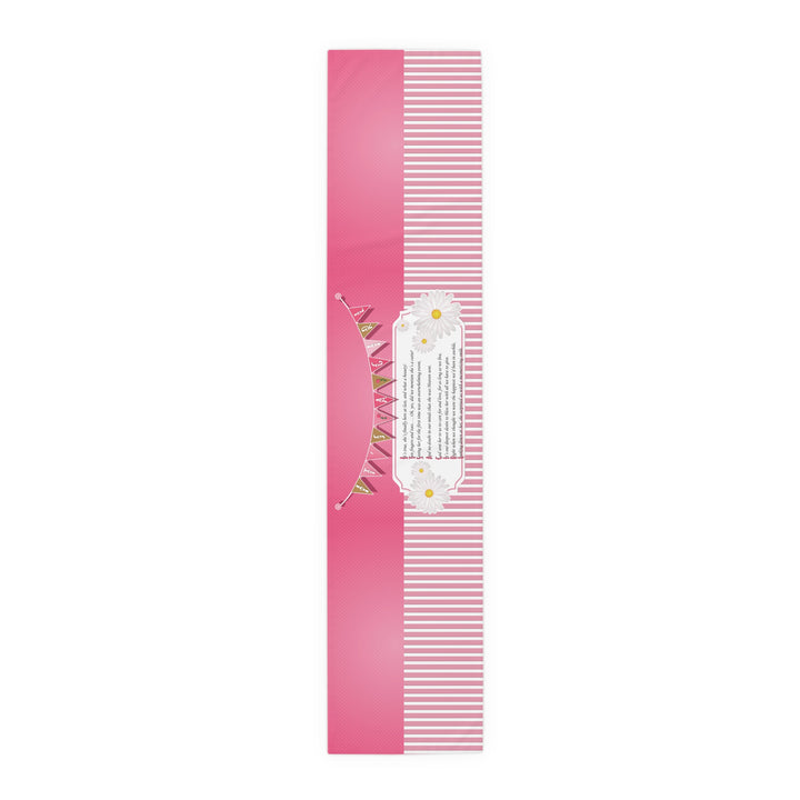 It’s a Girl Table Runner - Pink-White Stripes - No Personalization