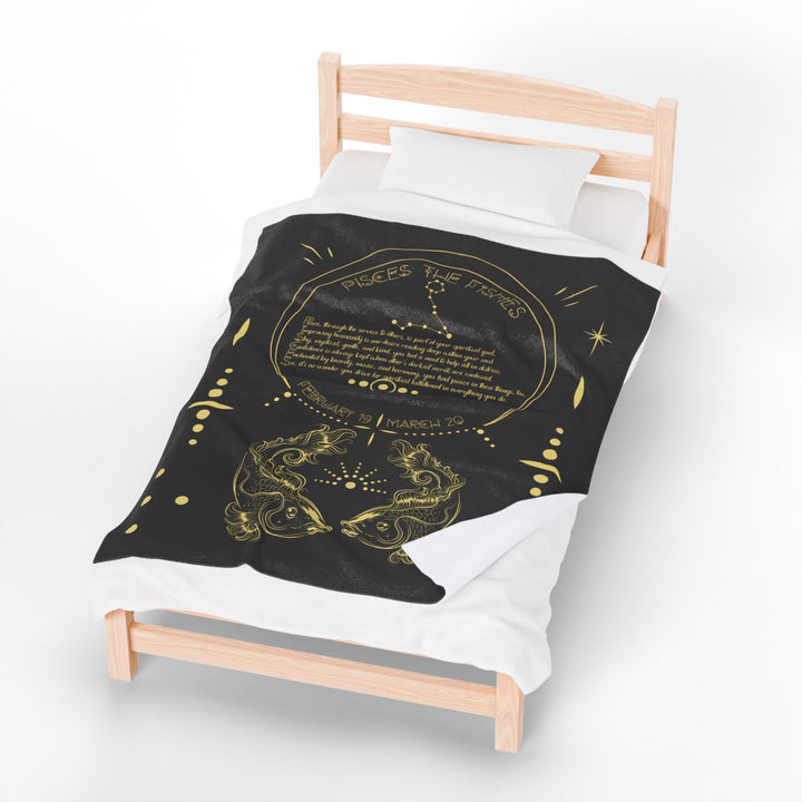 Pisces Acrostic Poem Velveteen Blanket