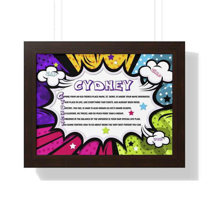 Namesakes Framed Acrostic Name Poem - Burst Comic-style