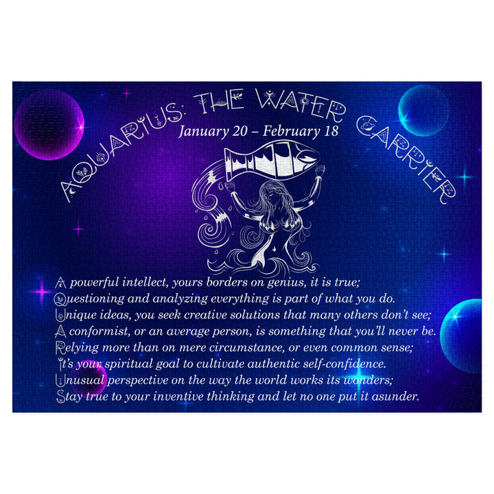 Aquarius Acrostic Poem Puzzle - Tin Box