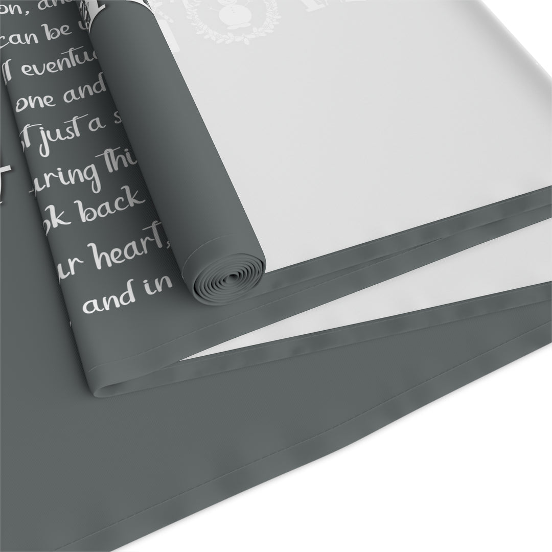 Happy Holidays Acrostic Poem Table Runner - Gray-Ornaments