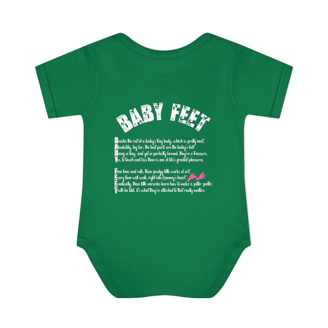 Baby Feet Acrostic Poem Bodysuit - Pink Footprints