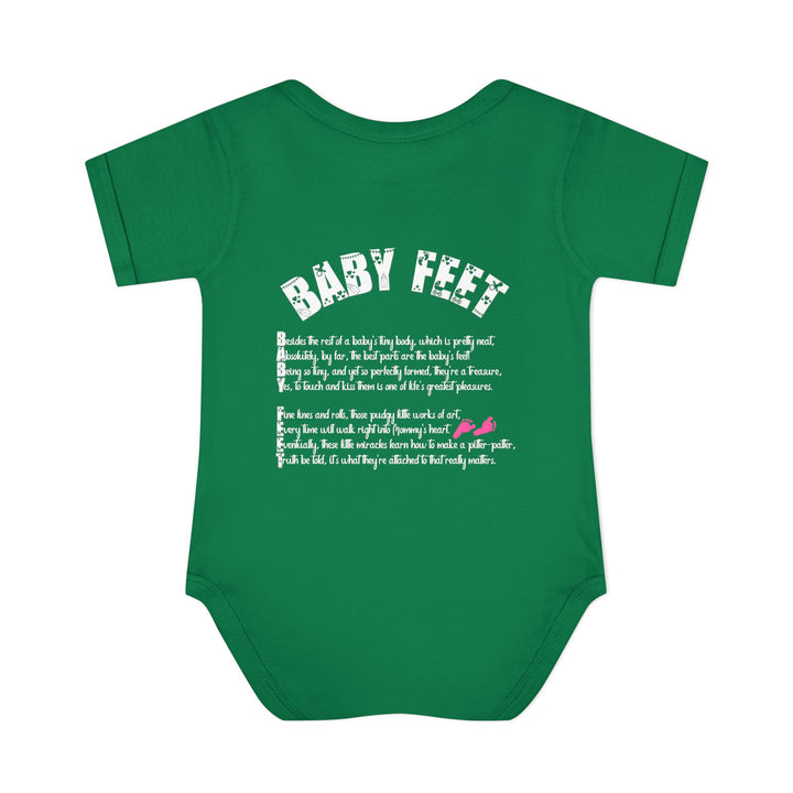 Baby Feet Acrostic Poem Bodysuit - Pink Footprints