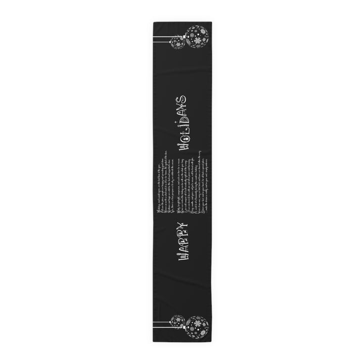 Happy Holidays Acrostic Poem Table Runner - Black-Ornaments