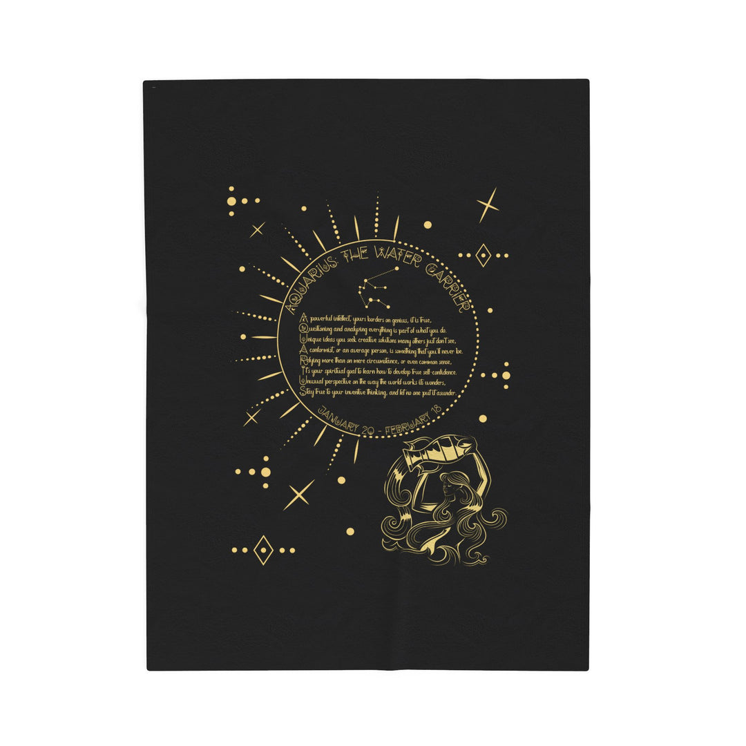 Aquarius Acrostic Poem Velveteen Plush Blanket