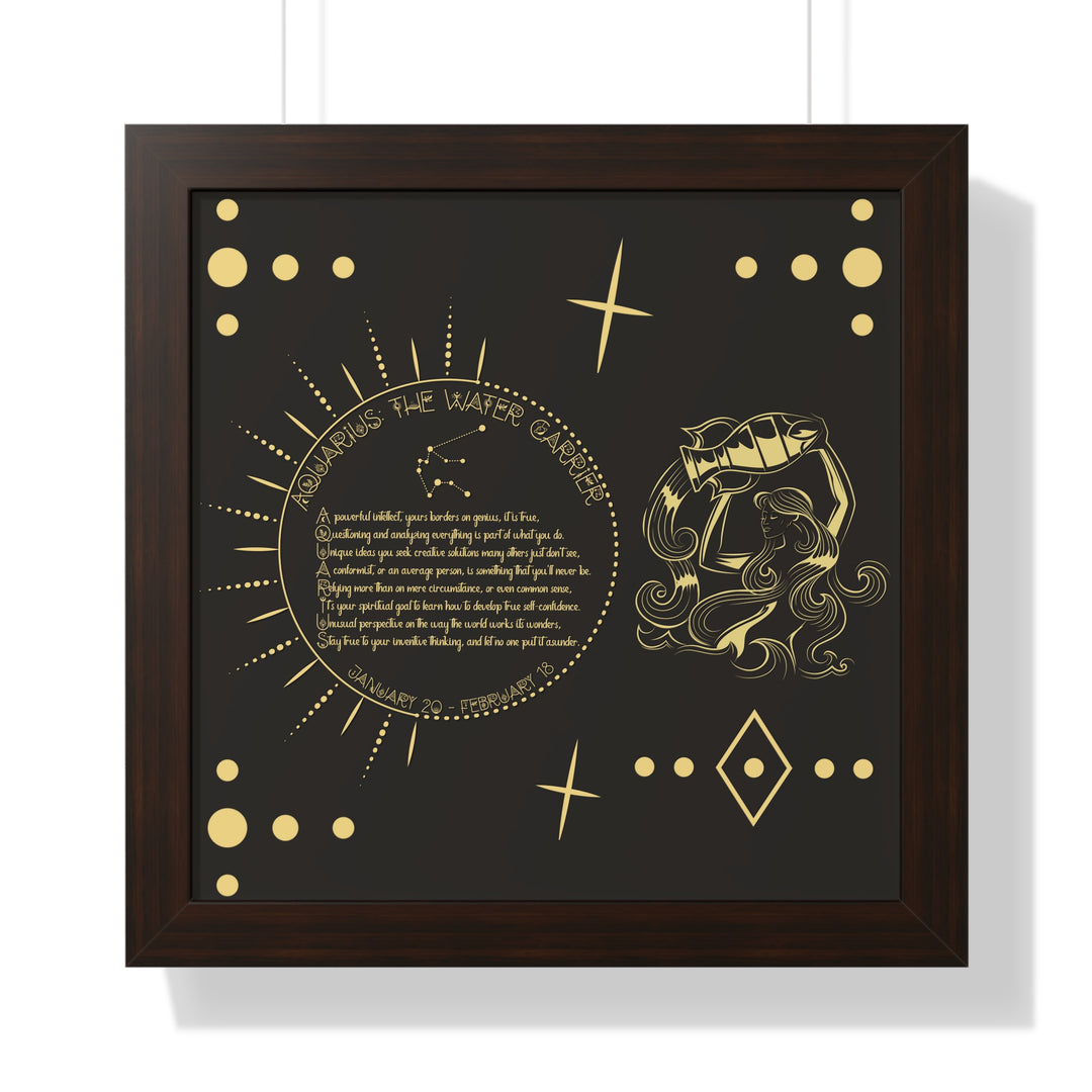 Written in the Stars Framed Acrostic Poem Print - Aquarius