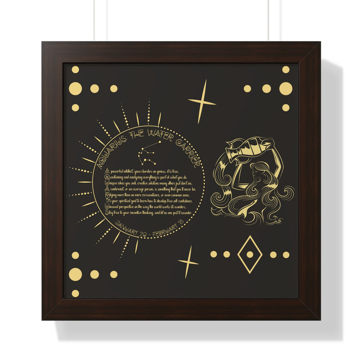 Written in the Stars Framed Acrostic Poem Print - Aquarius