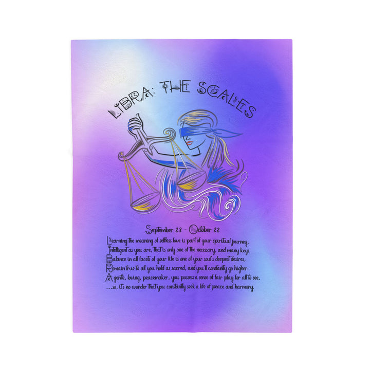 Libra Acrostic Poem Velveteen Plush Blanket - Colored