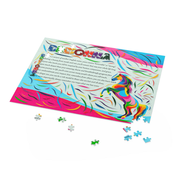 Namesakes, Personalized Acrostic Name Puzzle - Vibrant Horse Design
