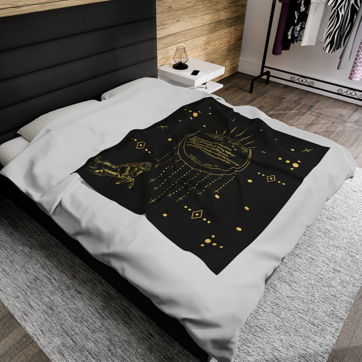 Written in the Stars Velveteen plush blanket with acrostic poem "Aries"