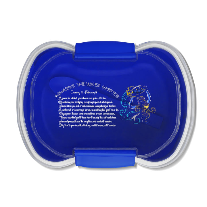 Aquarius Acrostic Poem Two-tier Bento Lunch Box - Blue