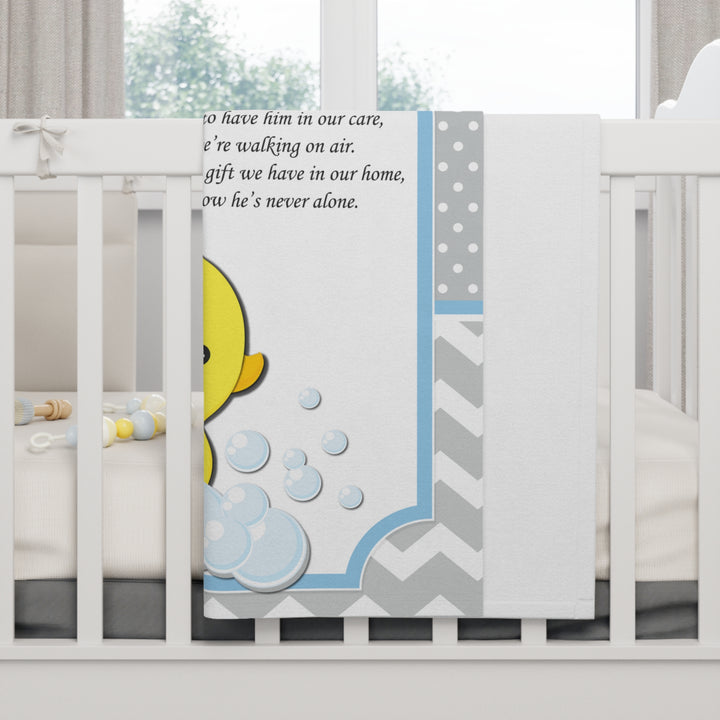 It's a Boy Acrostic Poem Baby Blanket - Ducky - Personalized