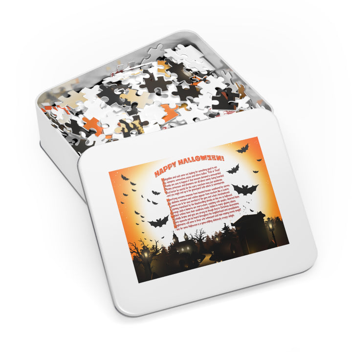 Happy Halloween Poem Jigsaw Puzzle - Tin Box