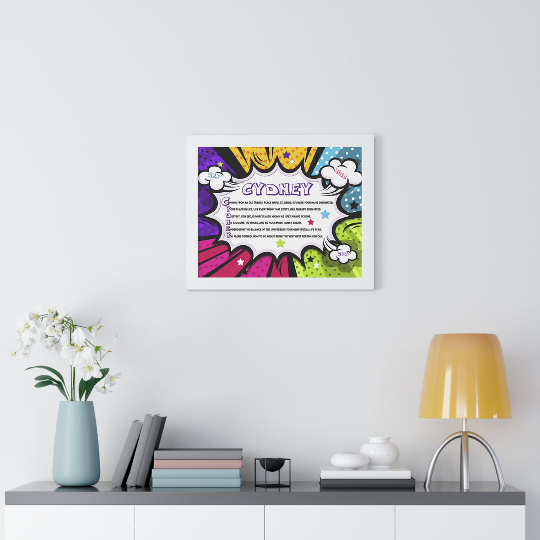 Namesakes Framed Acrostic Name Poem - Burst Comic-style