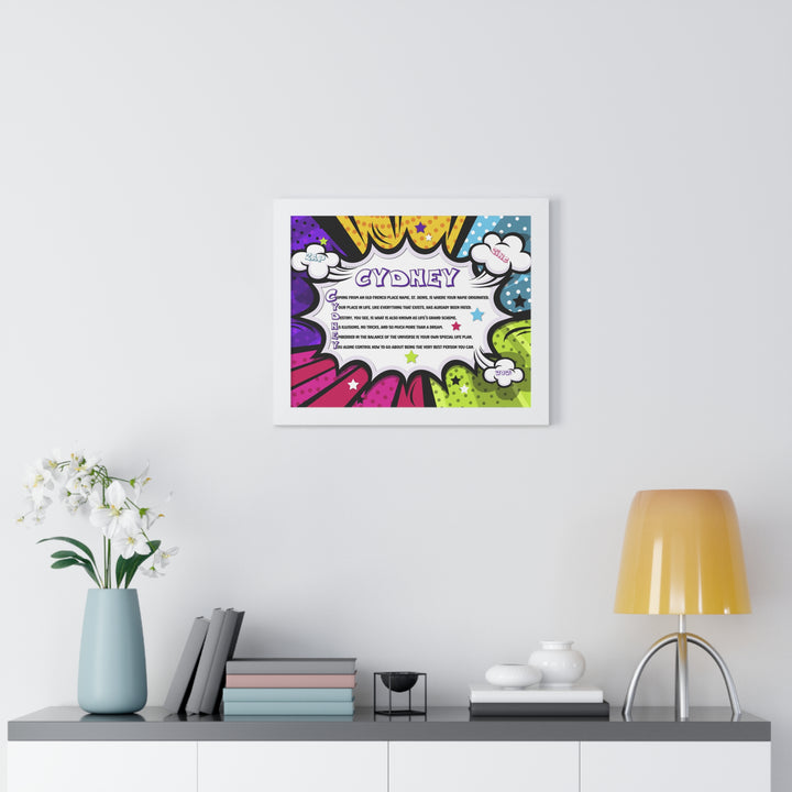 Namesakes Framed Acrostic Name Poem - Burst Comic-style
