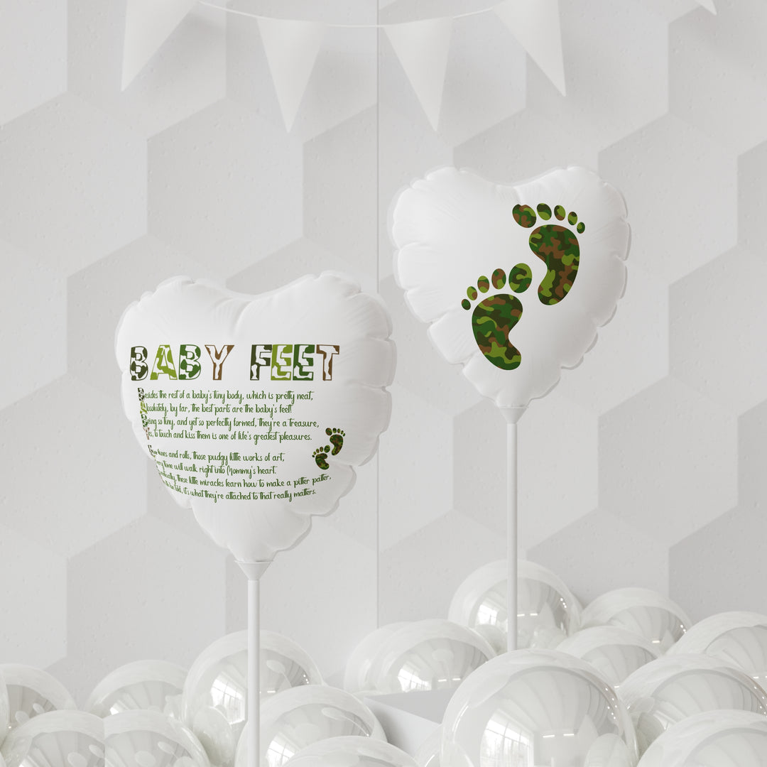 Baby Feet 11" Acrostic Poem Balloon - Camo - No Personalization