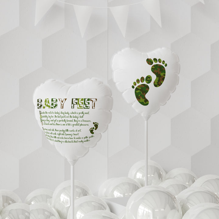 Baby Feet 11" Acrostic Poem Balloon - Camo - No Personalization