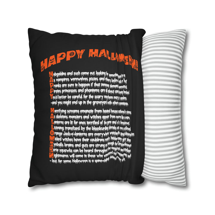 Acrostic Poem on Creepy Pumpkin Pillow