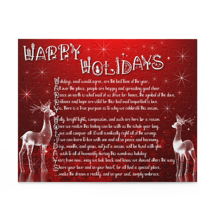 It's Just a Phrase "Happy Holidays" Acrostic Jigsaw Puzzle - Ice Reindeers