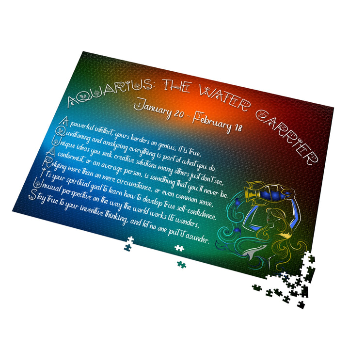 Aquarius Acrostic Poem Jigsaw Puzzle - Tin Box