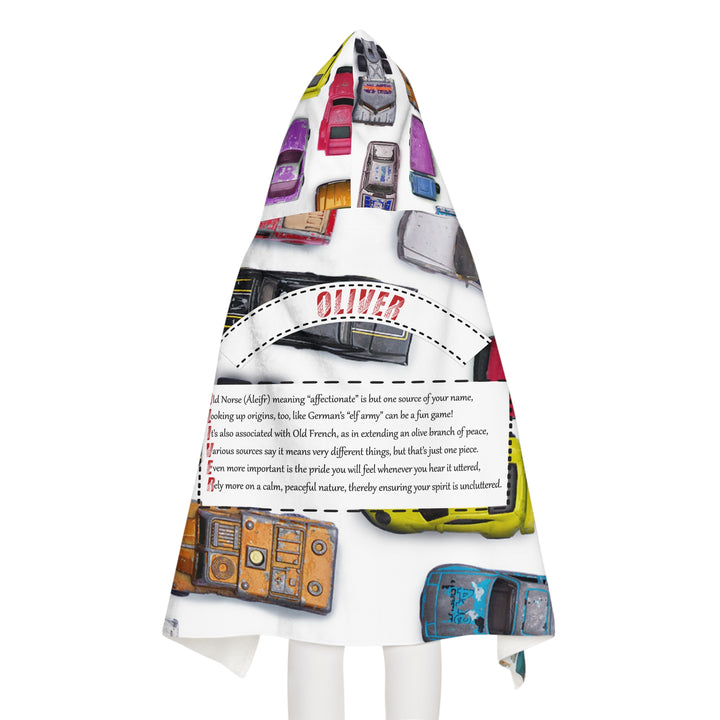 "Namesakes" Youth Hooded Towel - Toy Cars