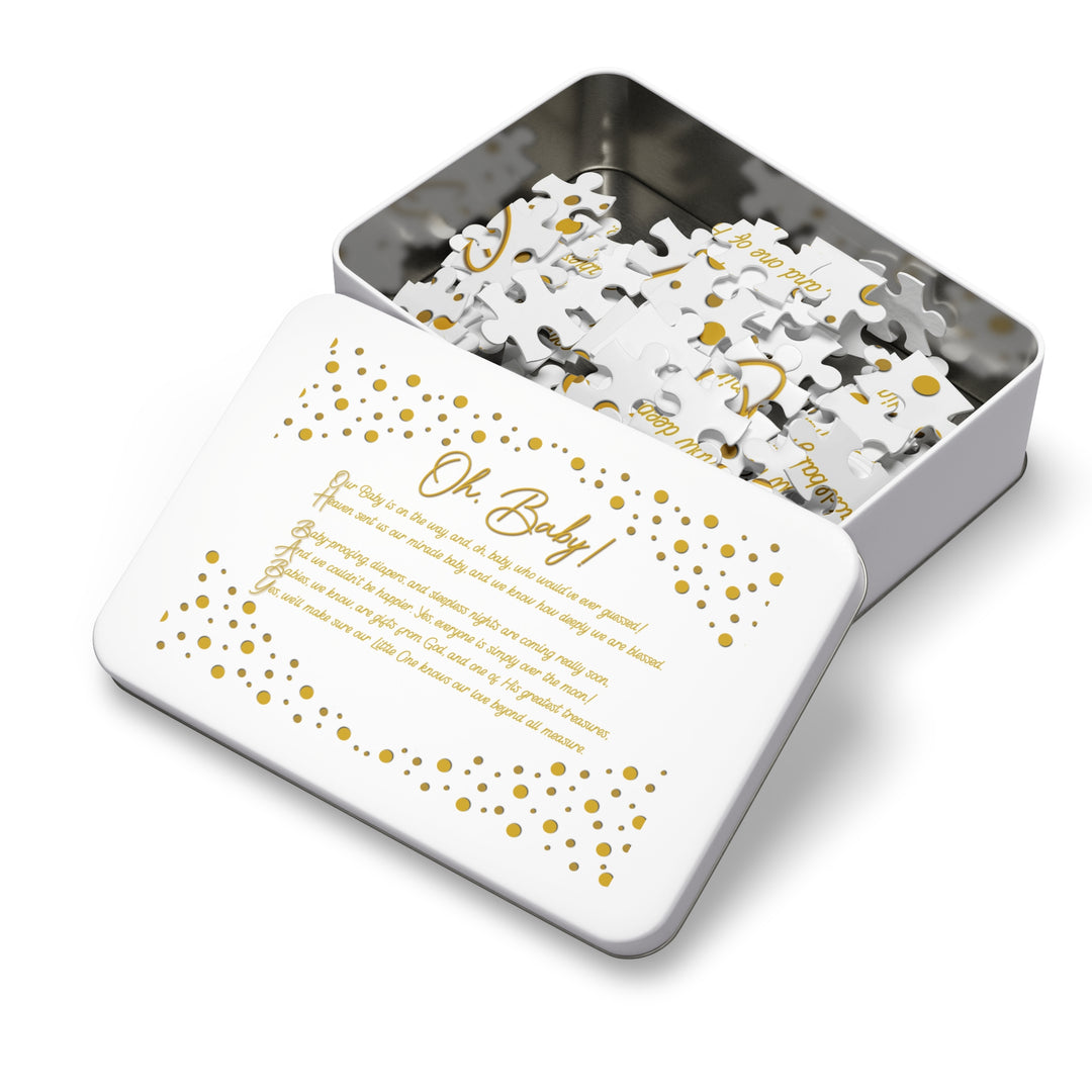 Oh, Baby! Acrostic Poem Jigsaw Puzzle - No Personalization - Tin Box