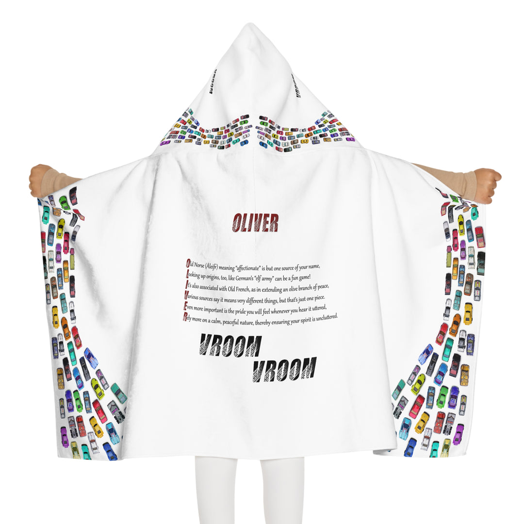 "Namesakes" Youth Hooded Towel - Vroom-Vroom Toy Cars