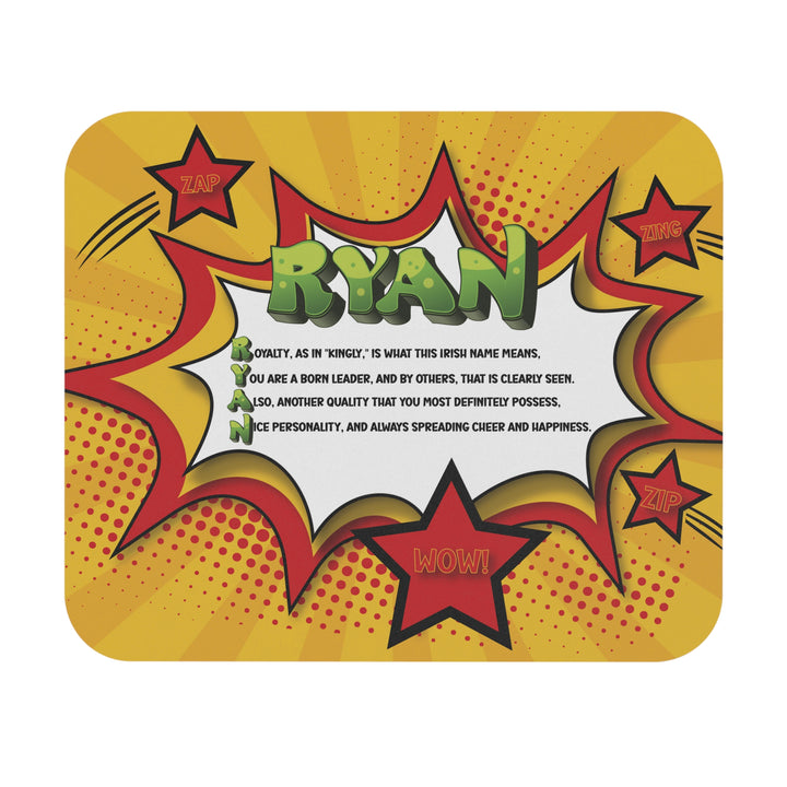 Namesakes Mouse Pad - Comic Style - Red and Yellow