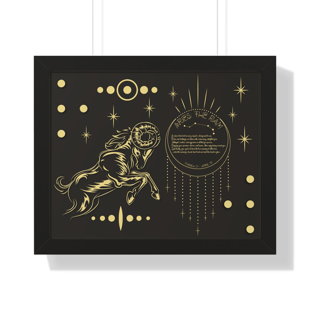 Written in the Stars Framed Horizontal Acrostic Poem Print - Aries
