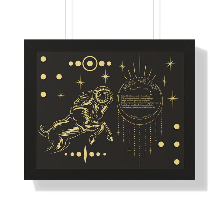 Written in the Stars Framed Horizontal Acrostic Poem Print - Aries