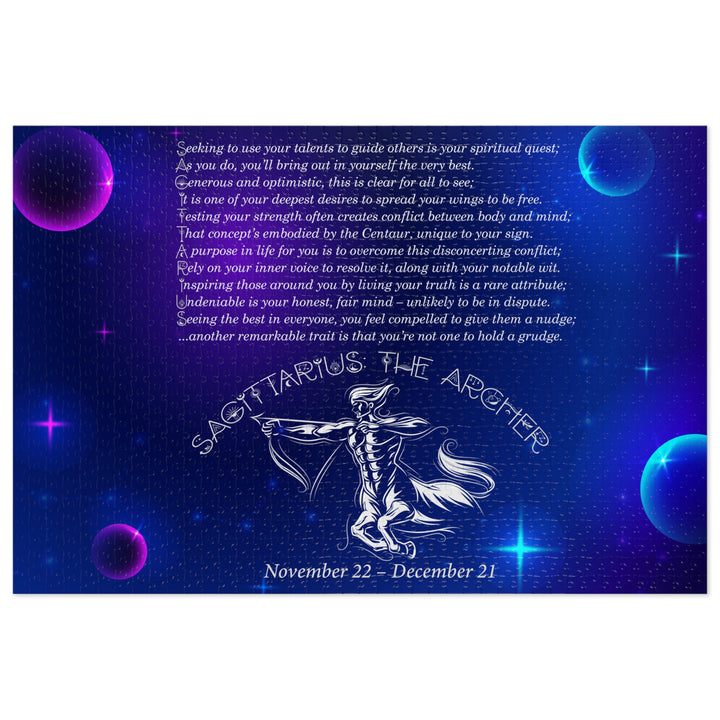 Sagittarius Acrostic Poem Puzzle - Tin Box
