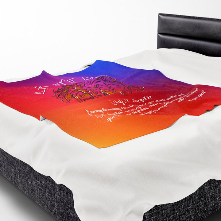 Leo Acrostic Poem Velveteen Plush Blanket - Colored