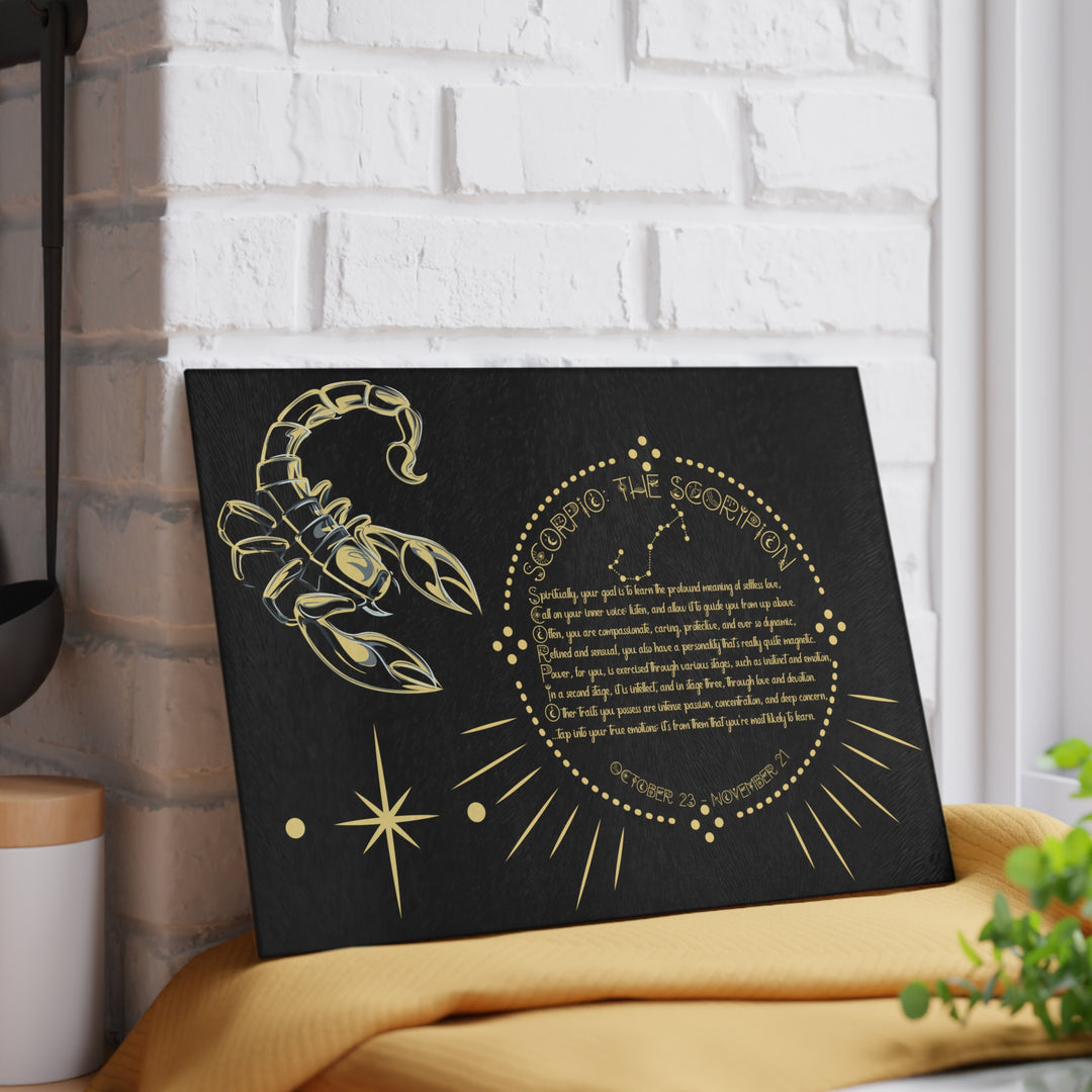 Scorpio Acrostic Poem Glass Cutting Board