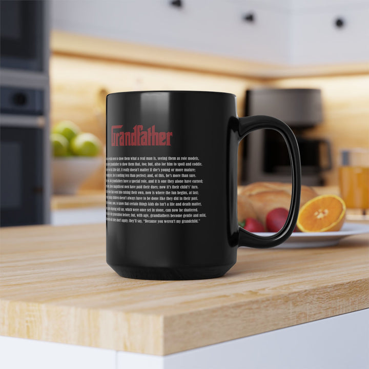 "Grandfather" Acrostic Poem Black Mug - 15oz