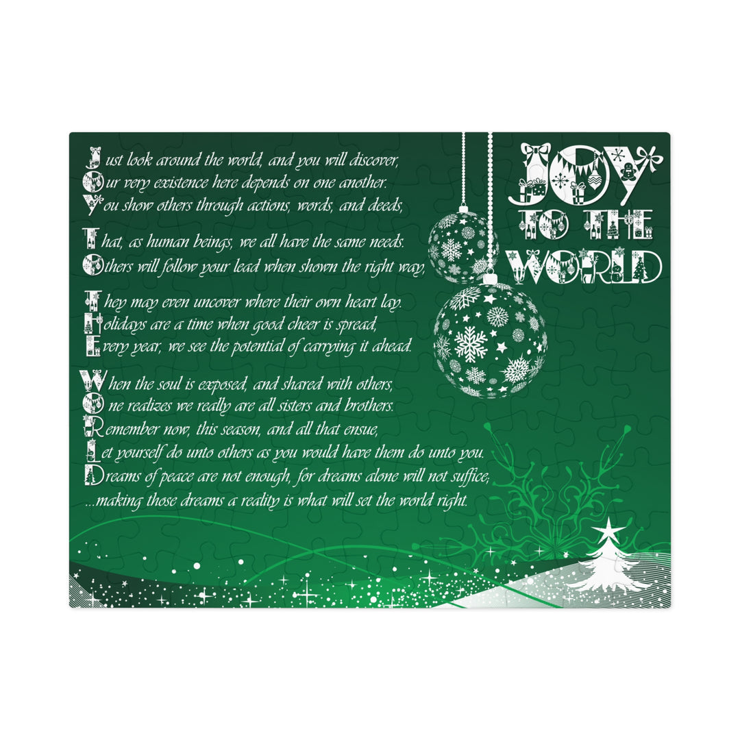 Joy to the World Acrostic Poem Puzzle - Ornaments-Green- Tin Box